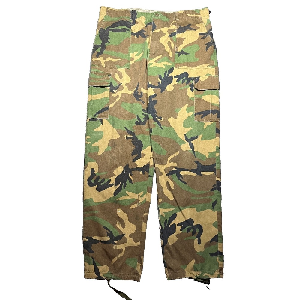 VTG 90s Jungle Fatigue Camo Pants Men's Large Woodland Canvas Prestige Apparel